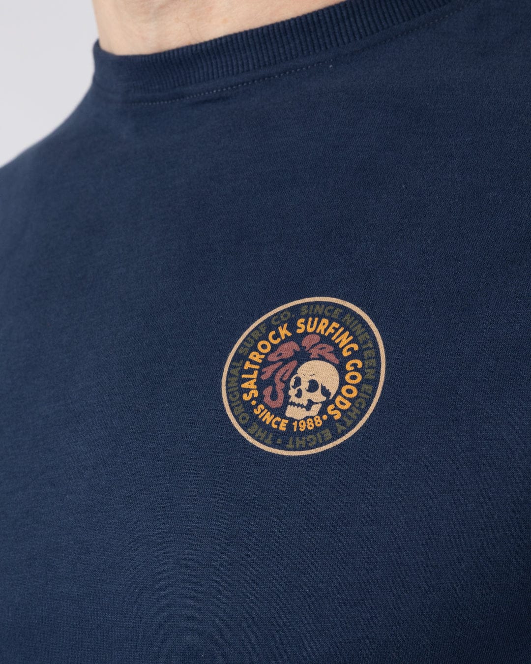 Trail Badge Print - Mens Short Sleeve T-Shirt- Blue