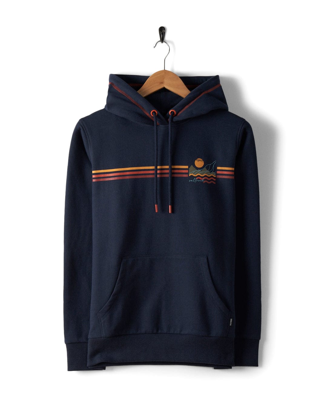Winter Stripe Womens Recycled Pop Hoodie in Blue