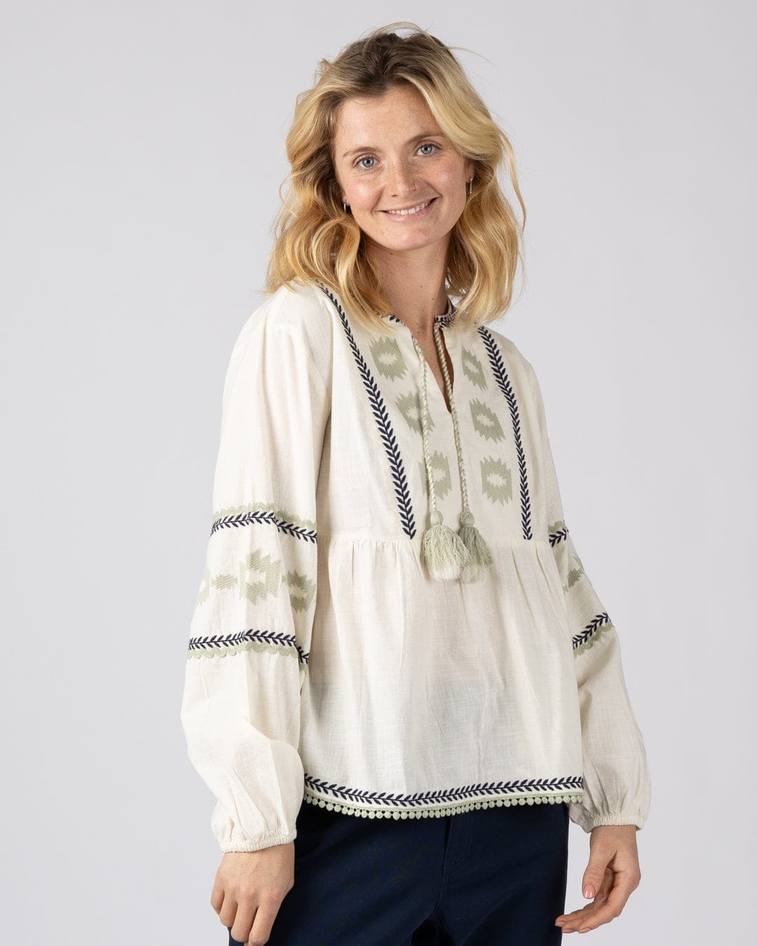 Tia Womens Blouse in White