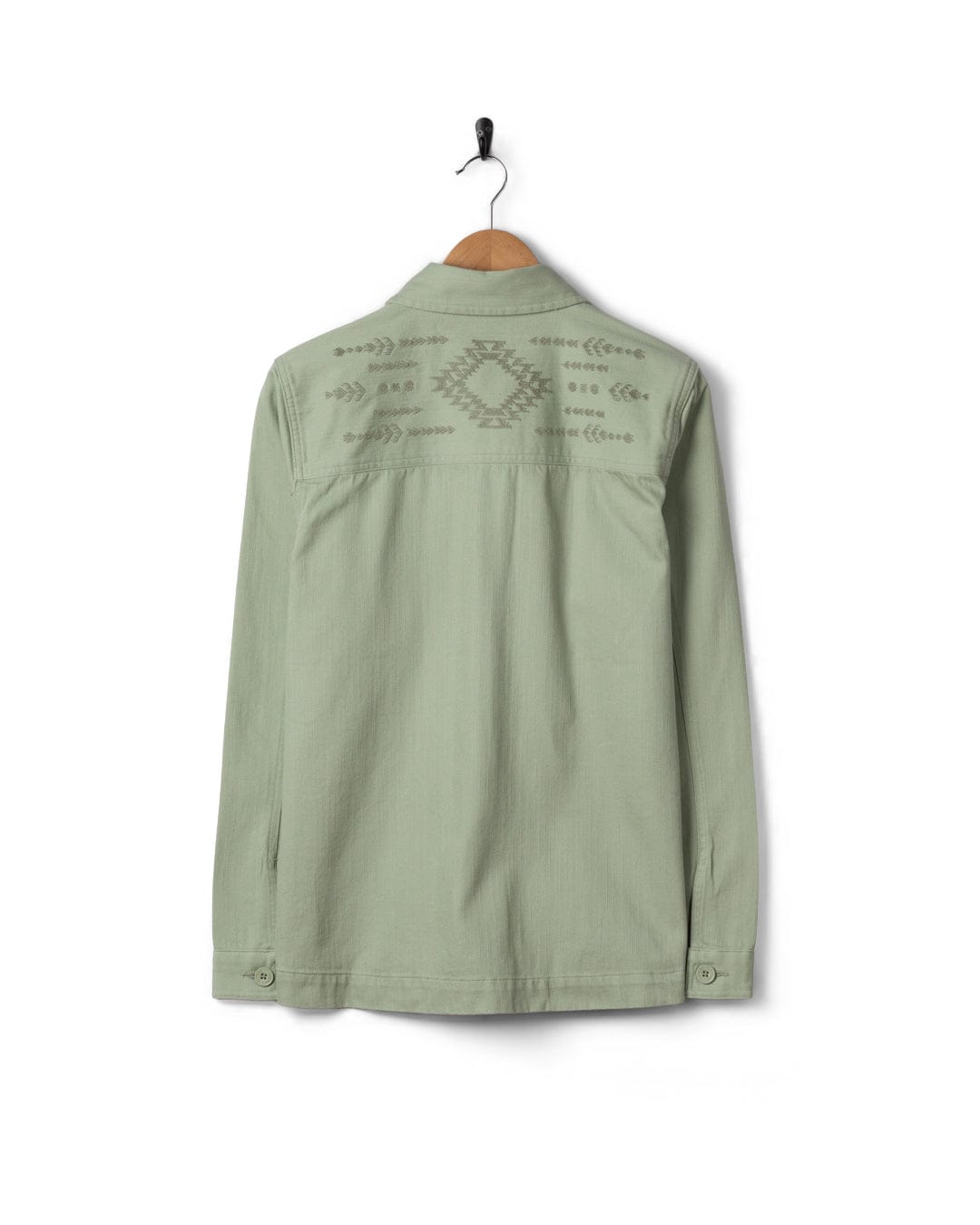 Braelyn Womens Twill Casual Jacket in Light Green