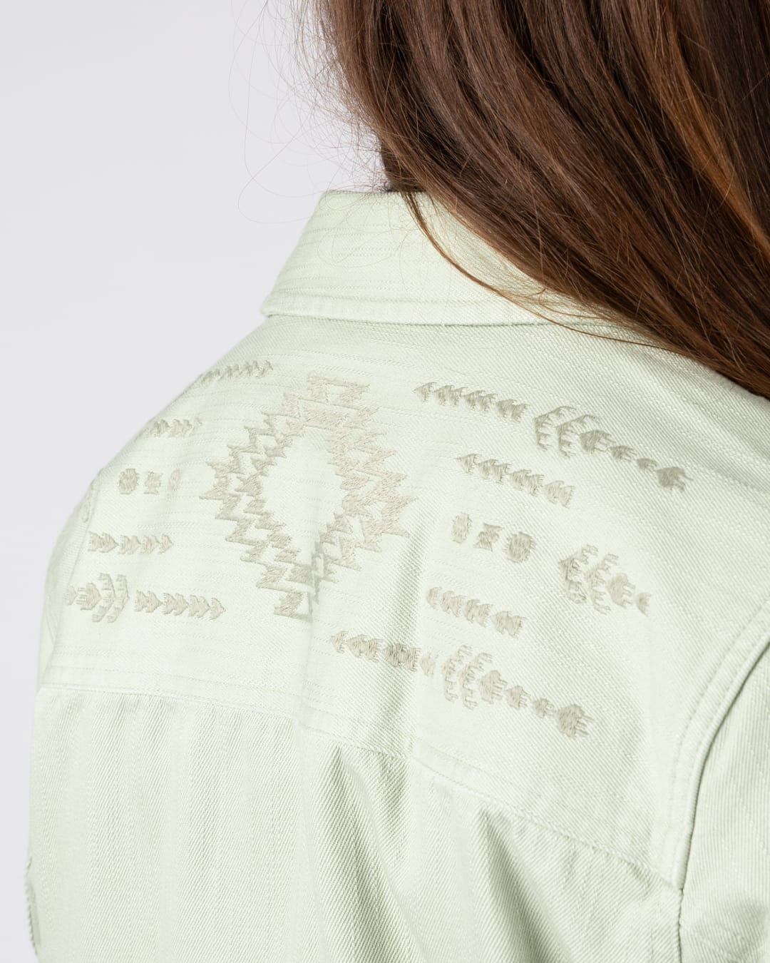 Braelyn Womens Twill Casual Jacket in Light Green