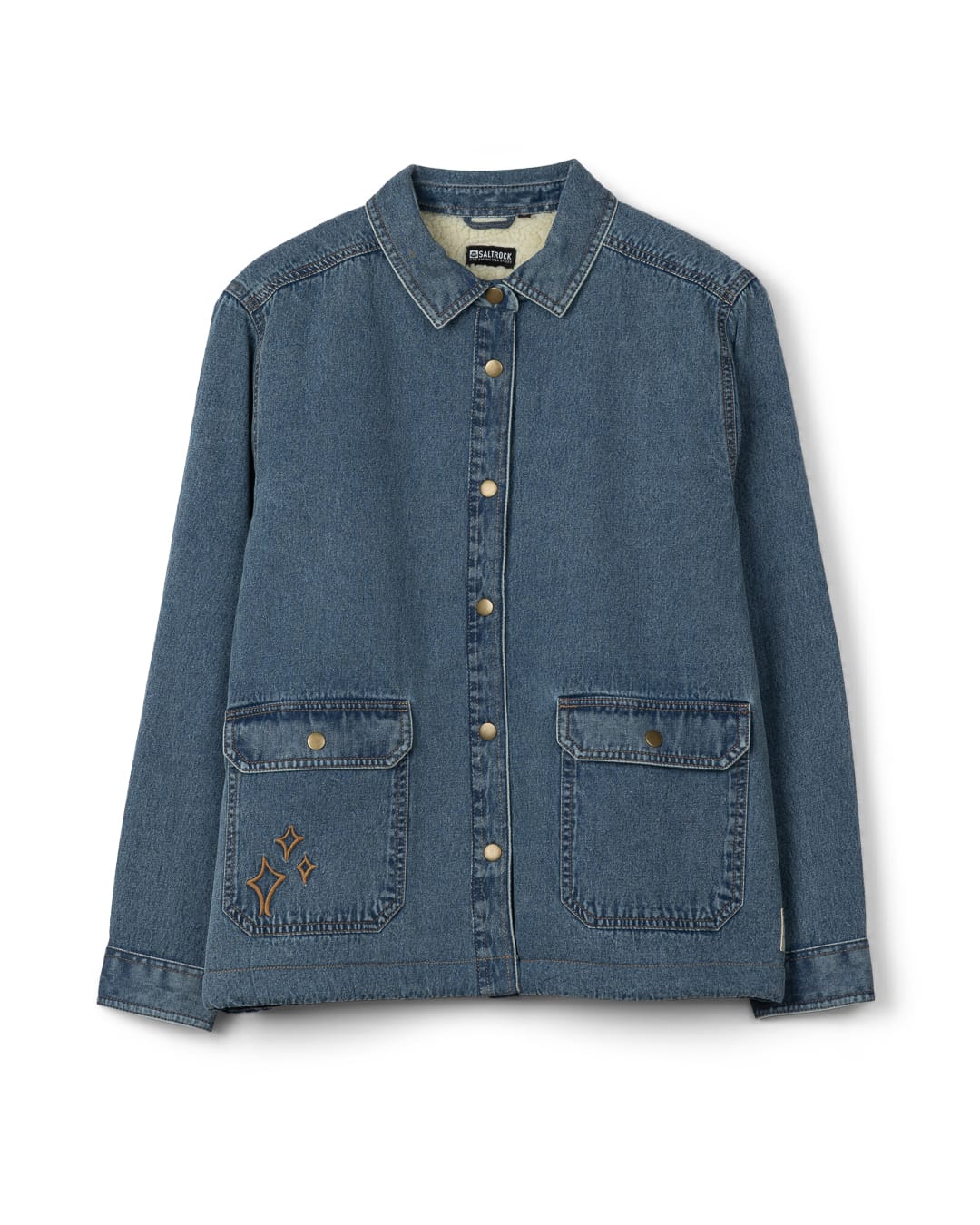 Naya Womens Borg Lined Denim Jacket in Blue