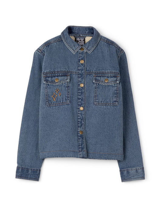 Naya Kids Long Sleeve Shirt in Borg Lined In Blue