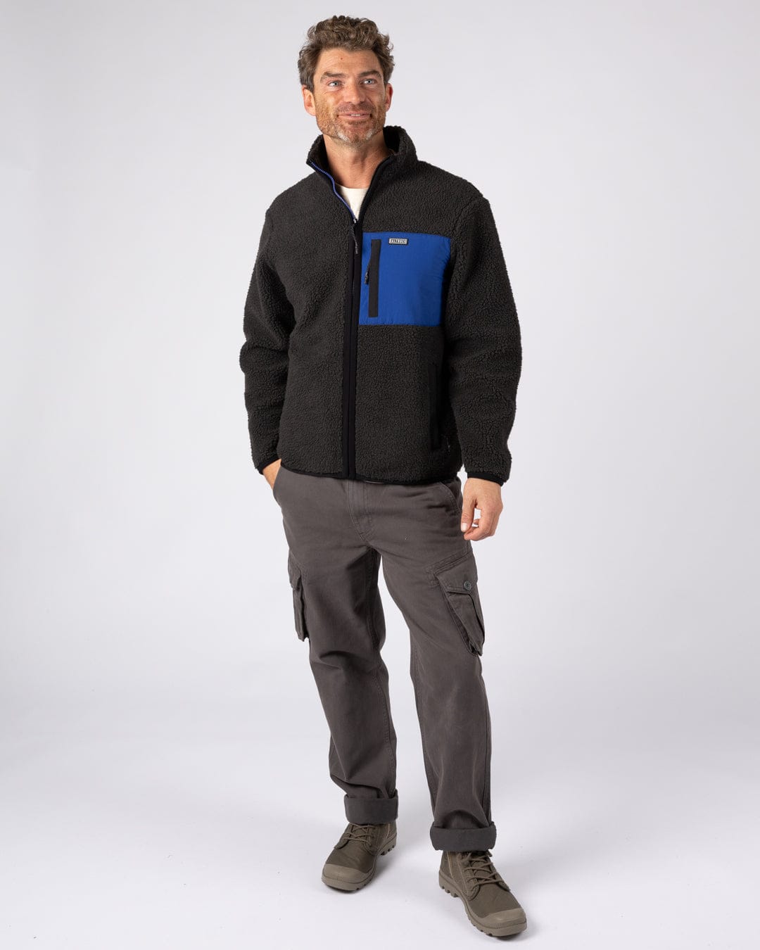 Wye 2 Mens Sherpa Fleece in Grey/Blue