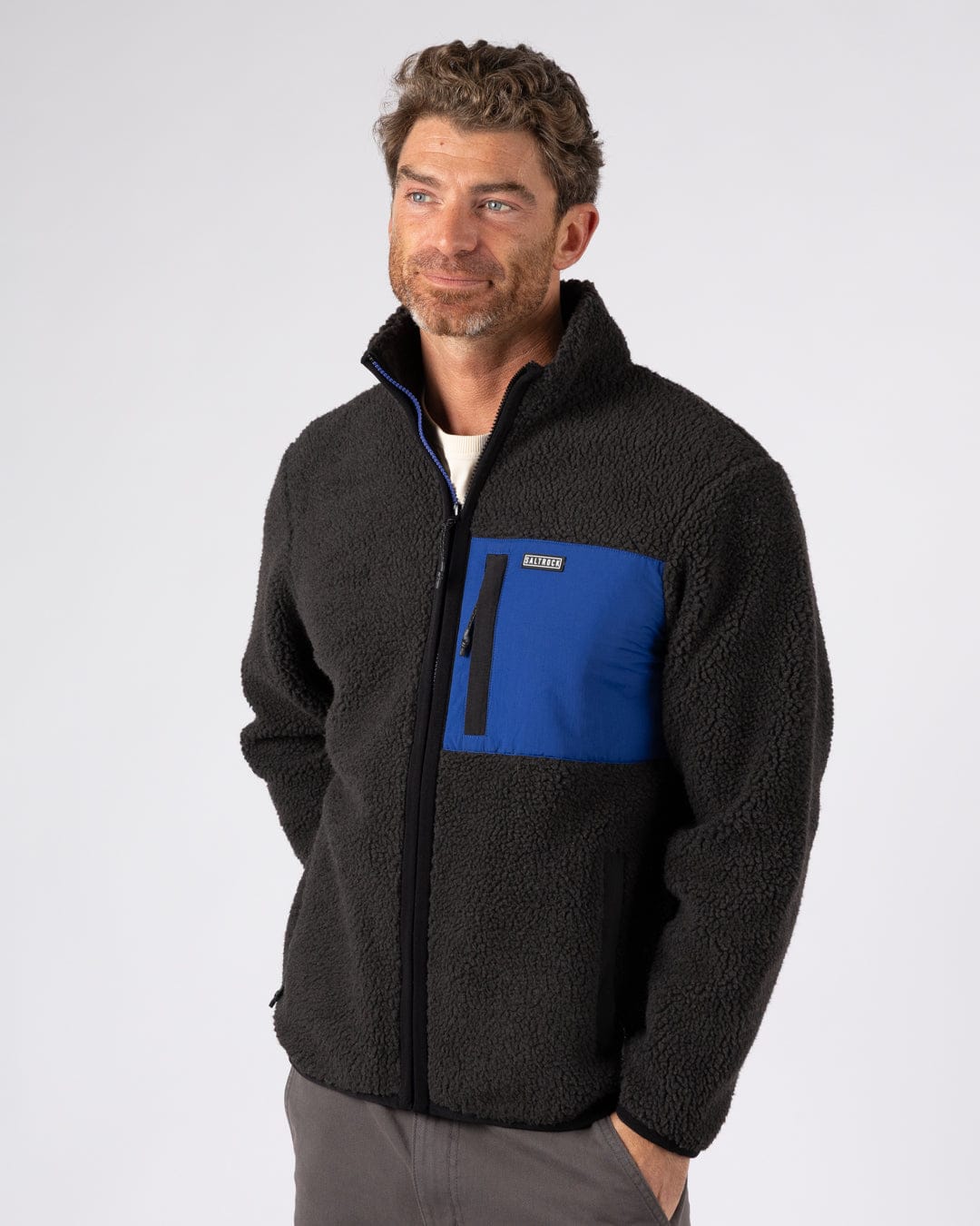 Wye 2 Mens Sherpa Fleece in Grey/Blue