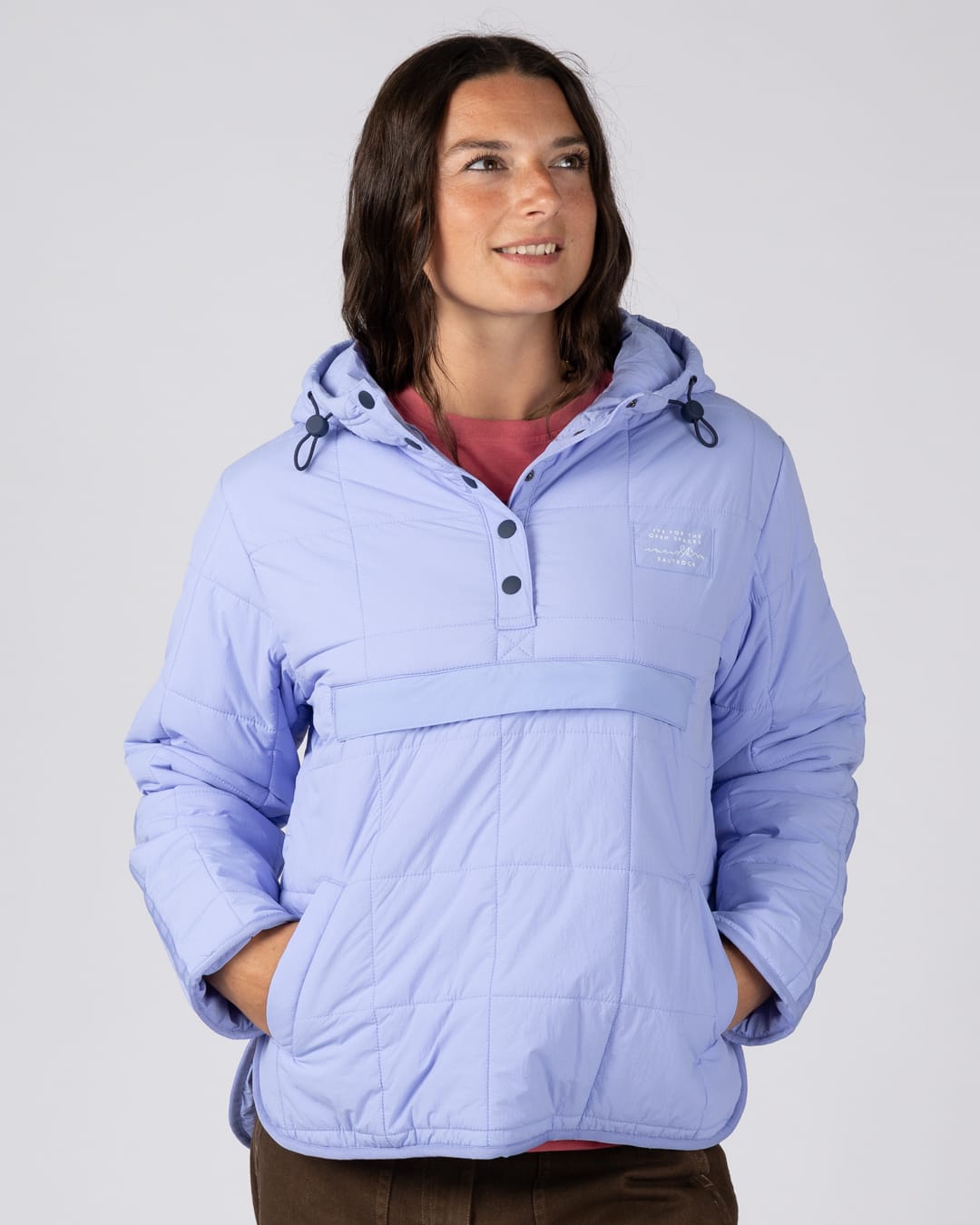 Montana Womens Pop Water Resistant Jacket In Light Blue