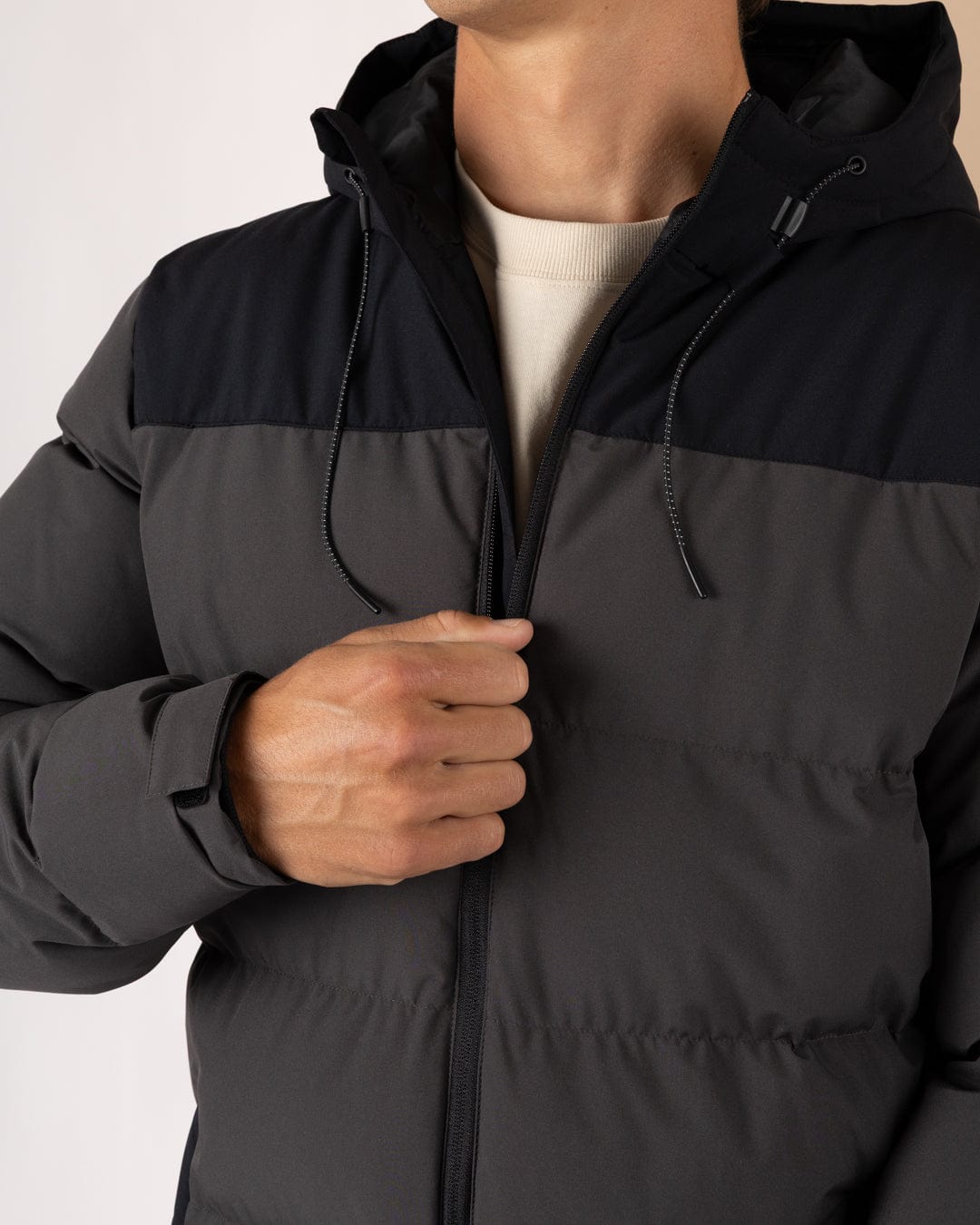 Dune - Mens Water Resistant Padded Jacket - Black/Grey