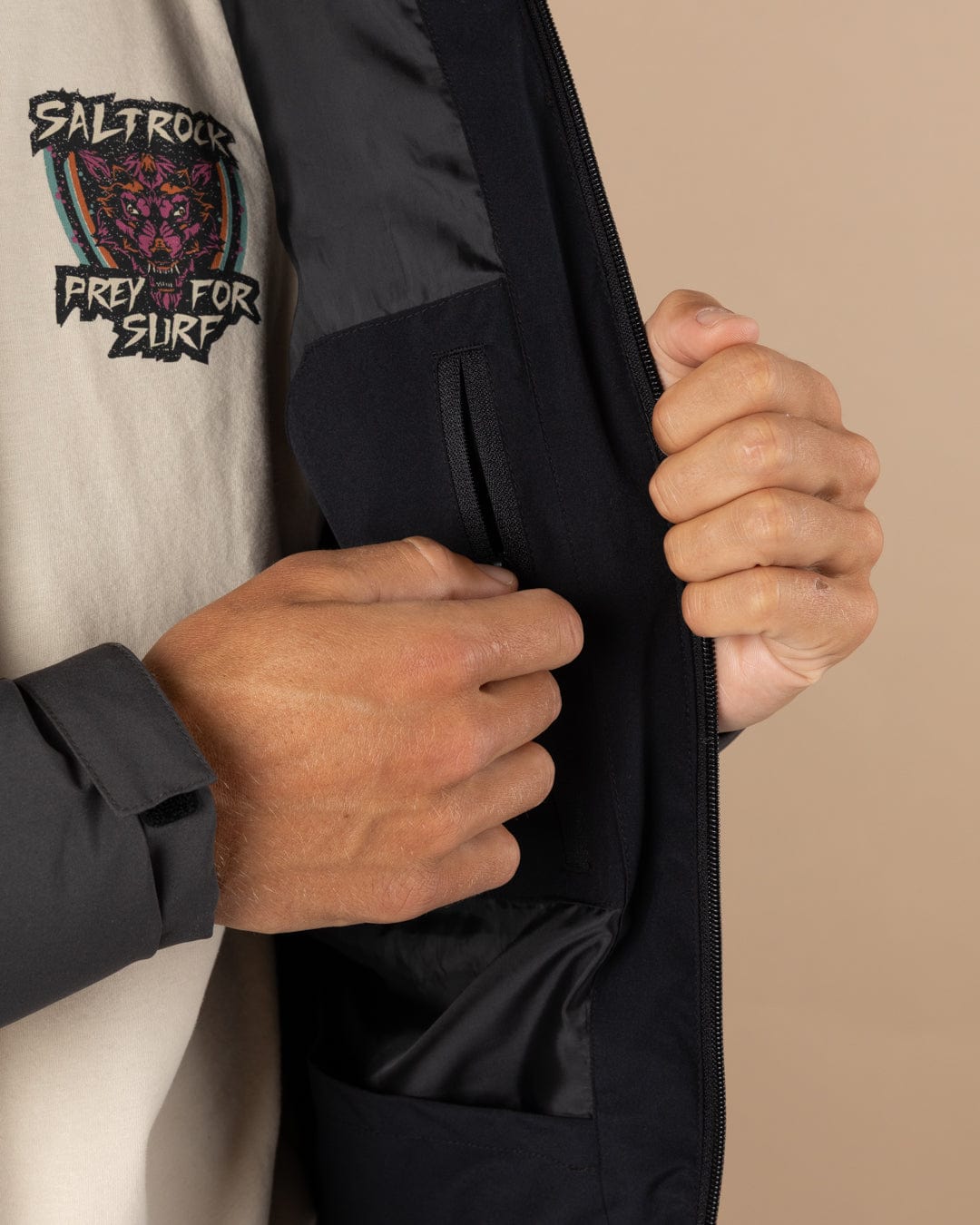 Dune - Mens Water Resistant Padded Jacket - Black/Grey