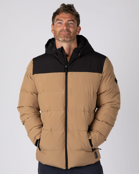 Dune Mens Water Resistant Padded Jacket in Brown