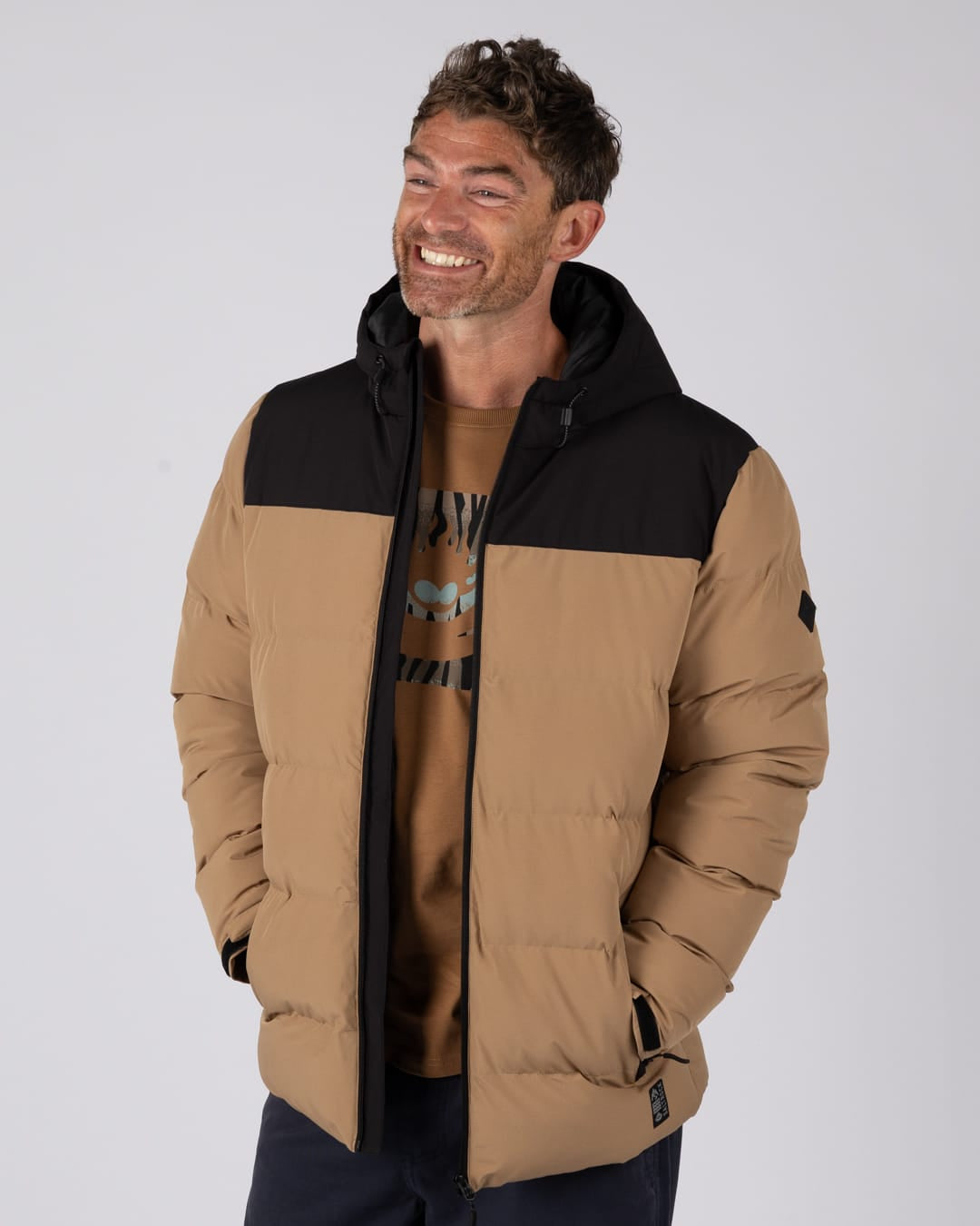 Dune Mens Water Resistant Padded Jacket in Brown