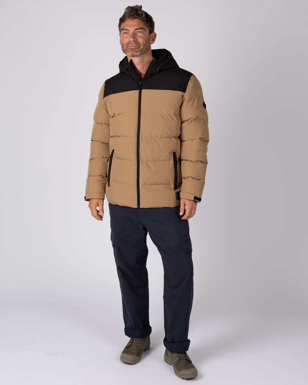 Dune Mens Water Resistant Padded Jacket in Brown