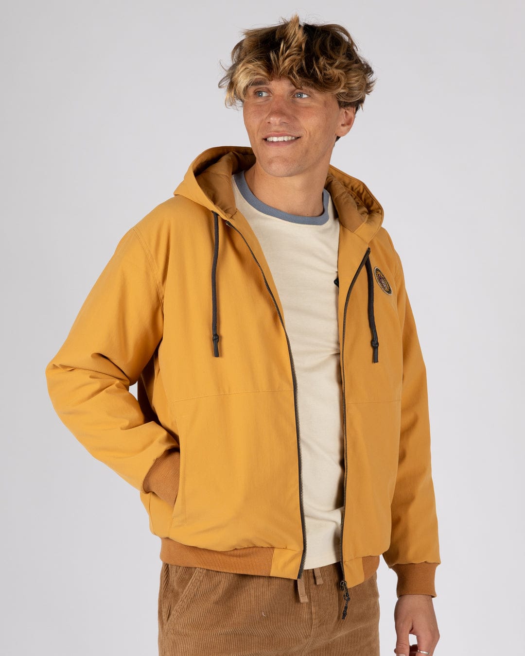 Jace - Mens Casual Bomber Jacket - Yellow