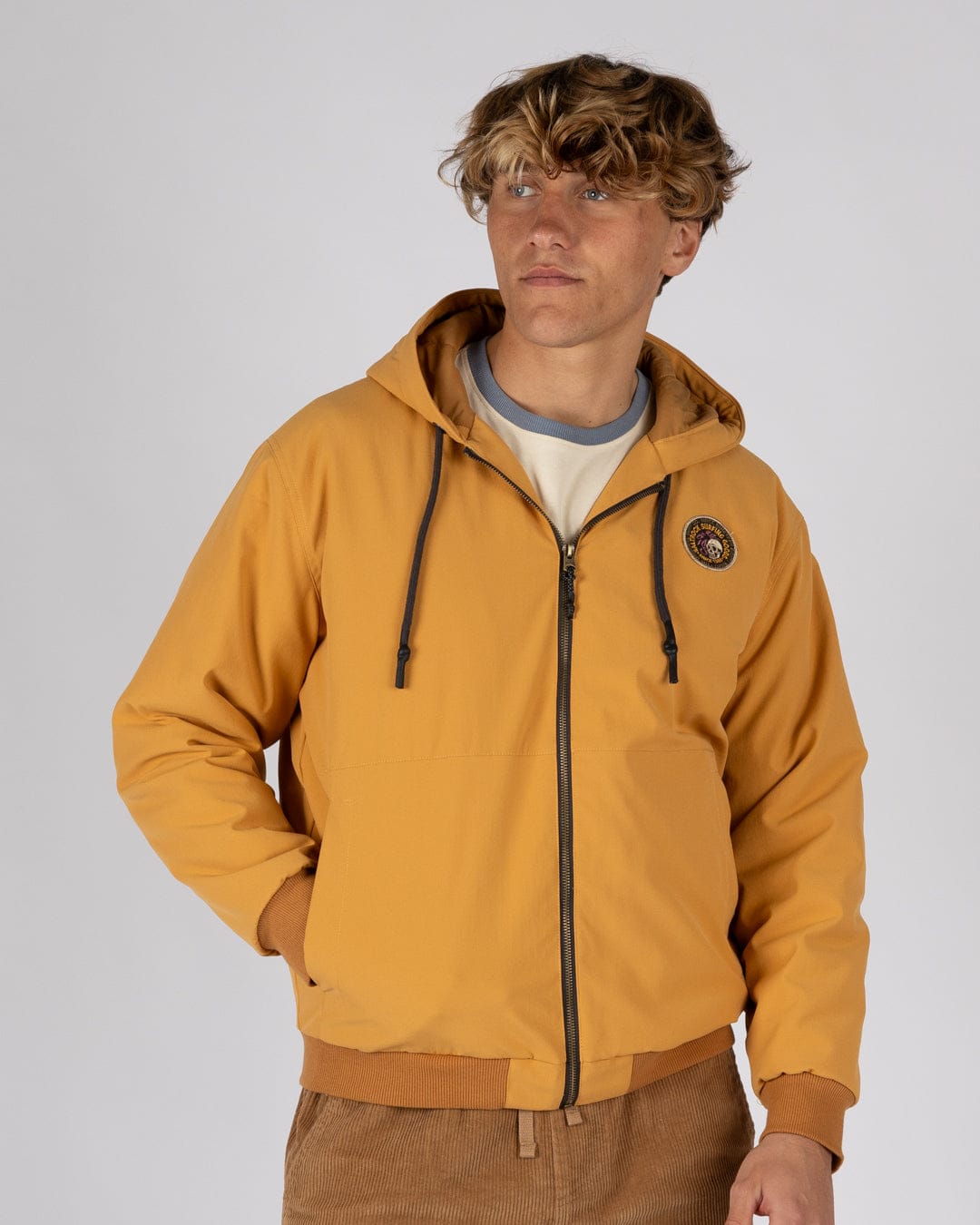 Jace - Mens Casual Bomber Jacket - Yellow