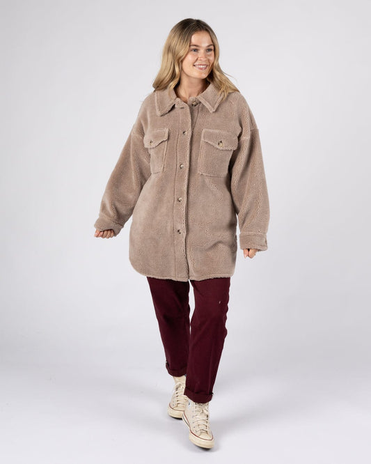 Laurie  - Womens Borg Coat - Cream