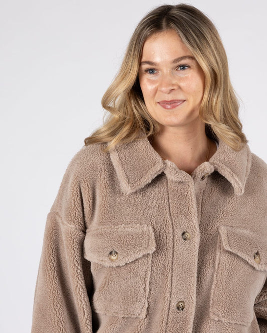 Laurie  - Womens Borg Coat - Cream
