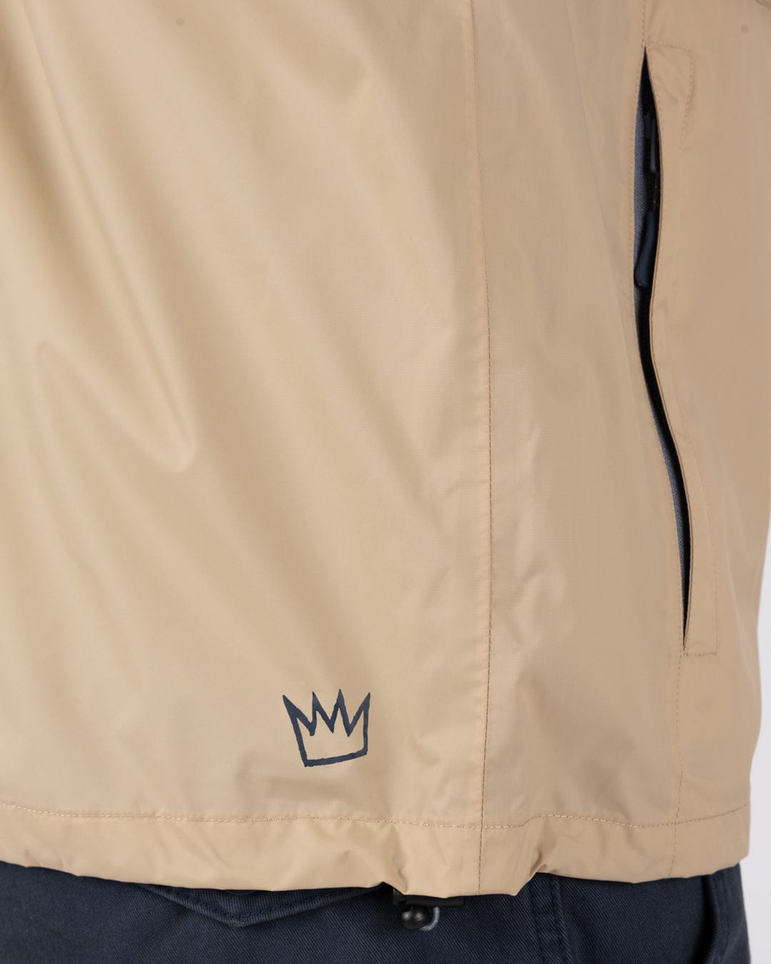 Rainer Tribal - Mens Waterproof Packable Rain Jacket- Blue/Beige