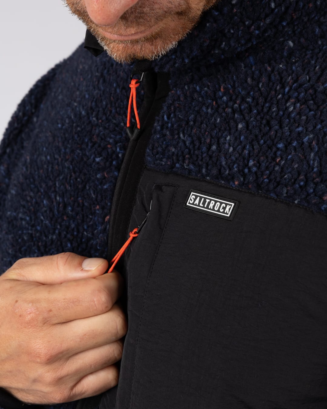 Wye Nep Mens Zip Fleece in Blue
