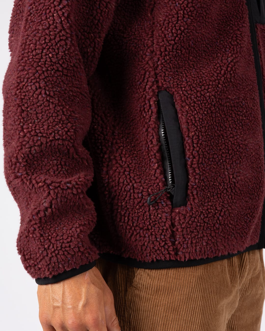 Wye Nep Mens Zip Fleece in Red