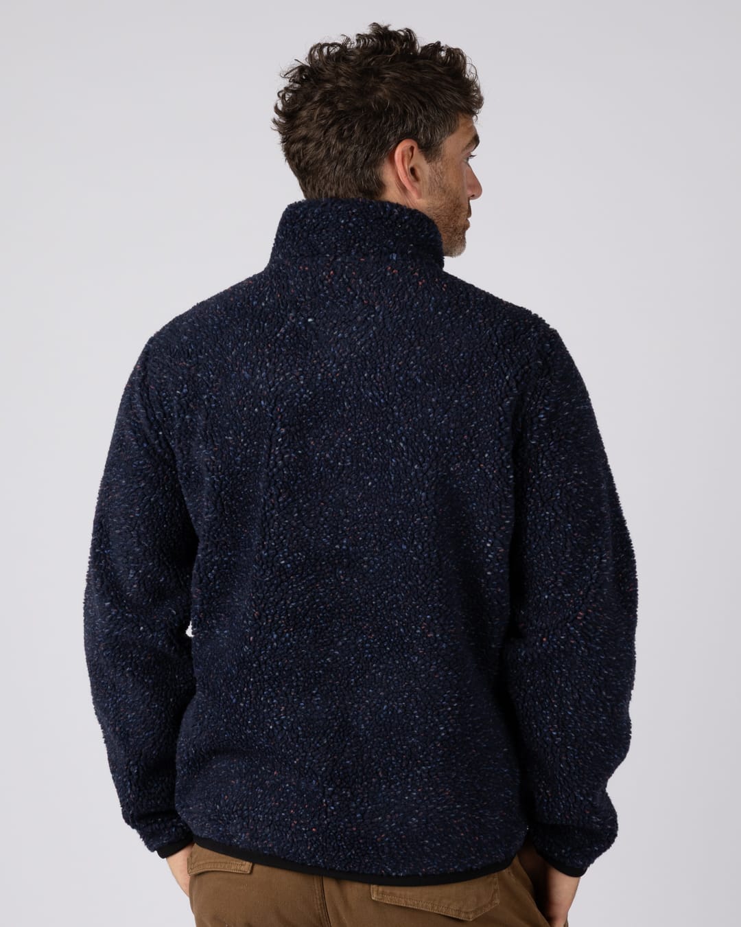 Wye Nep Mens Zip Fleece in Blue