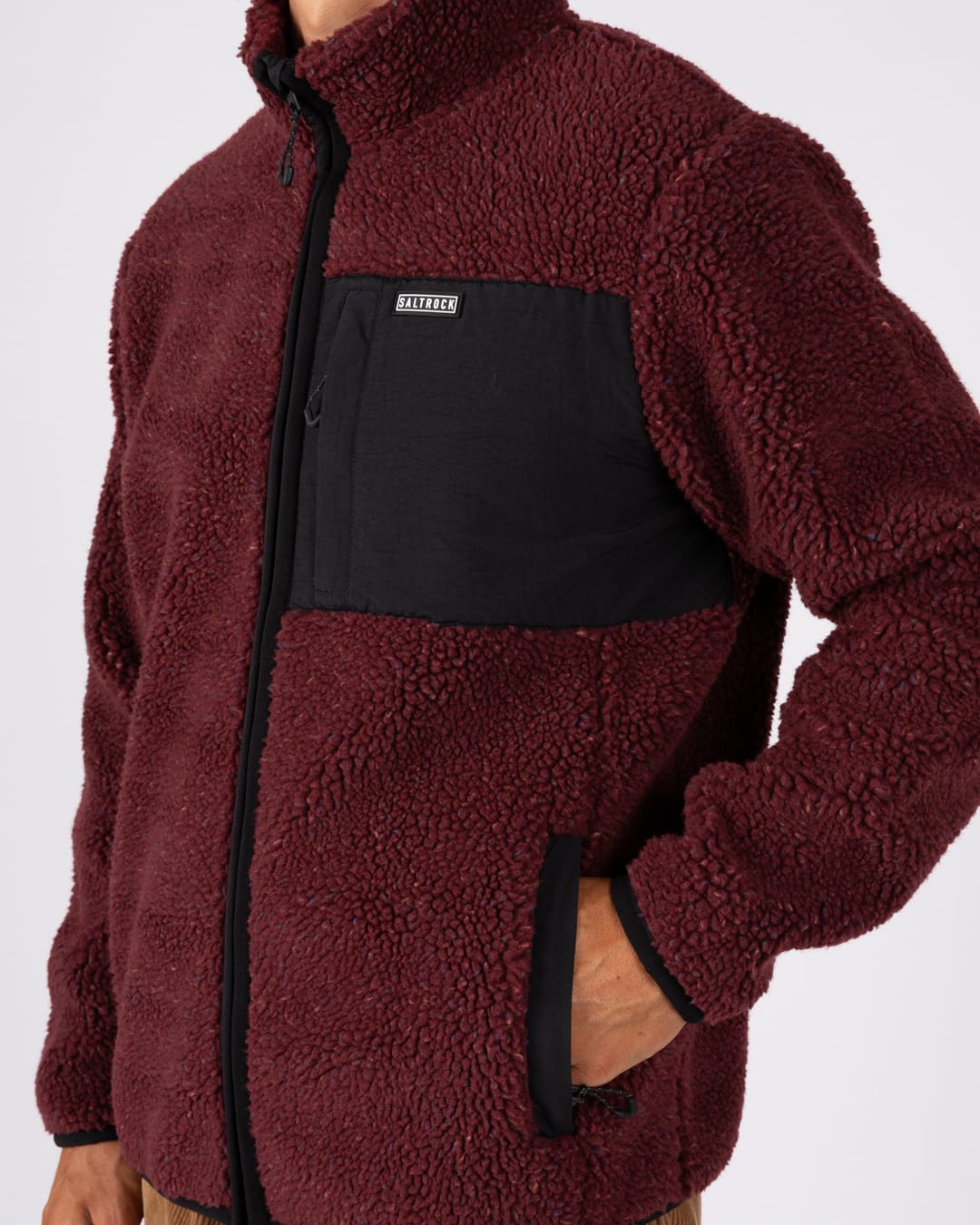Wye Nep Mens Zip Fleece in Red