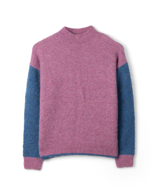 Emma Womens Funnel Knitted Jumper in Pink