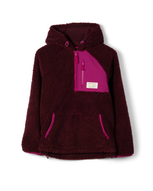 Holly Womens Hooded Fleece in Dark Purple