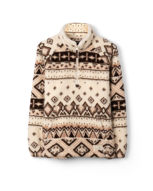 Skylar Womens 1/4 Neck Zip Fleece in Cream