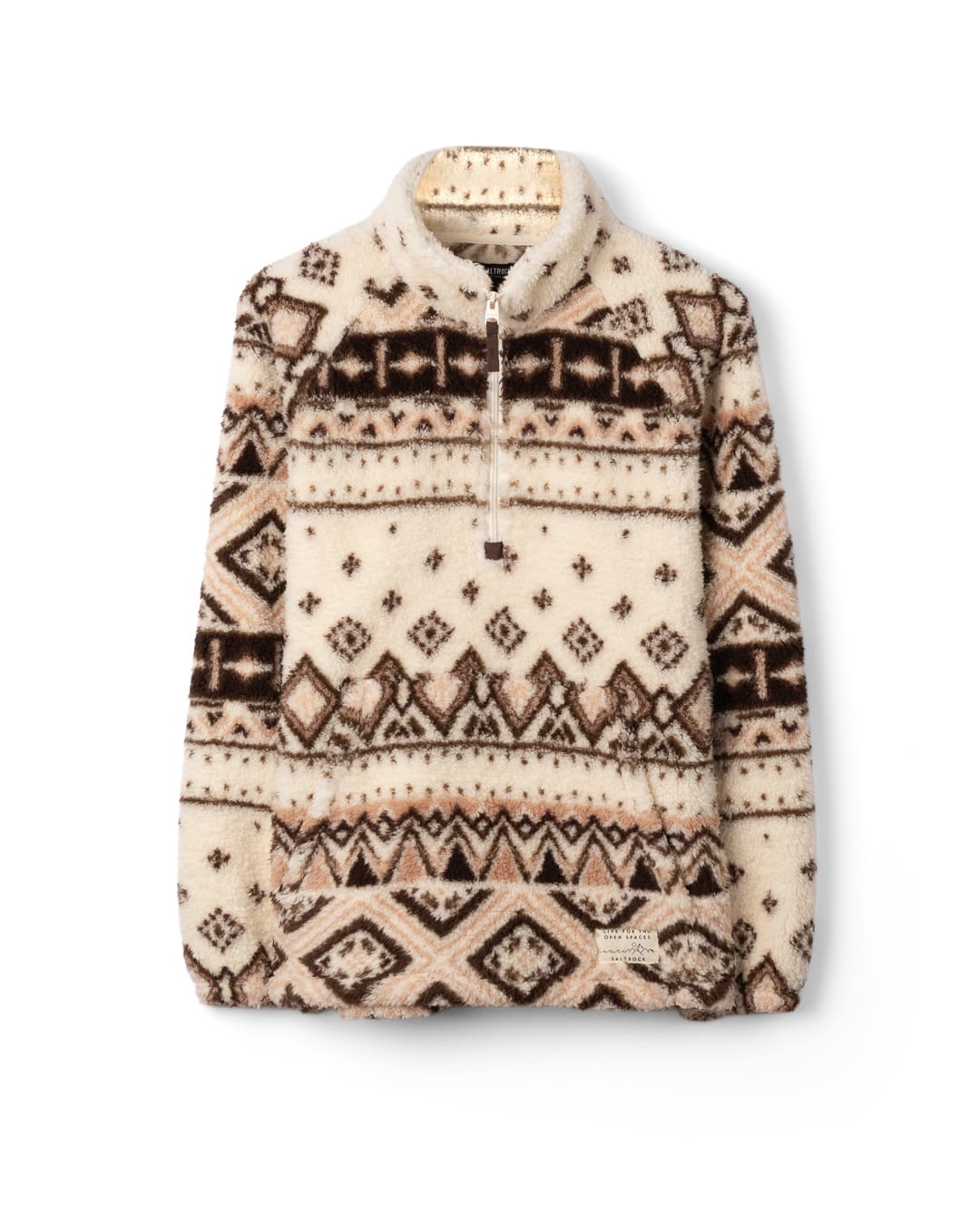 Skylar Womens 1/4 Neck Zip Fleece in Cream