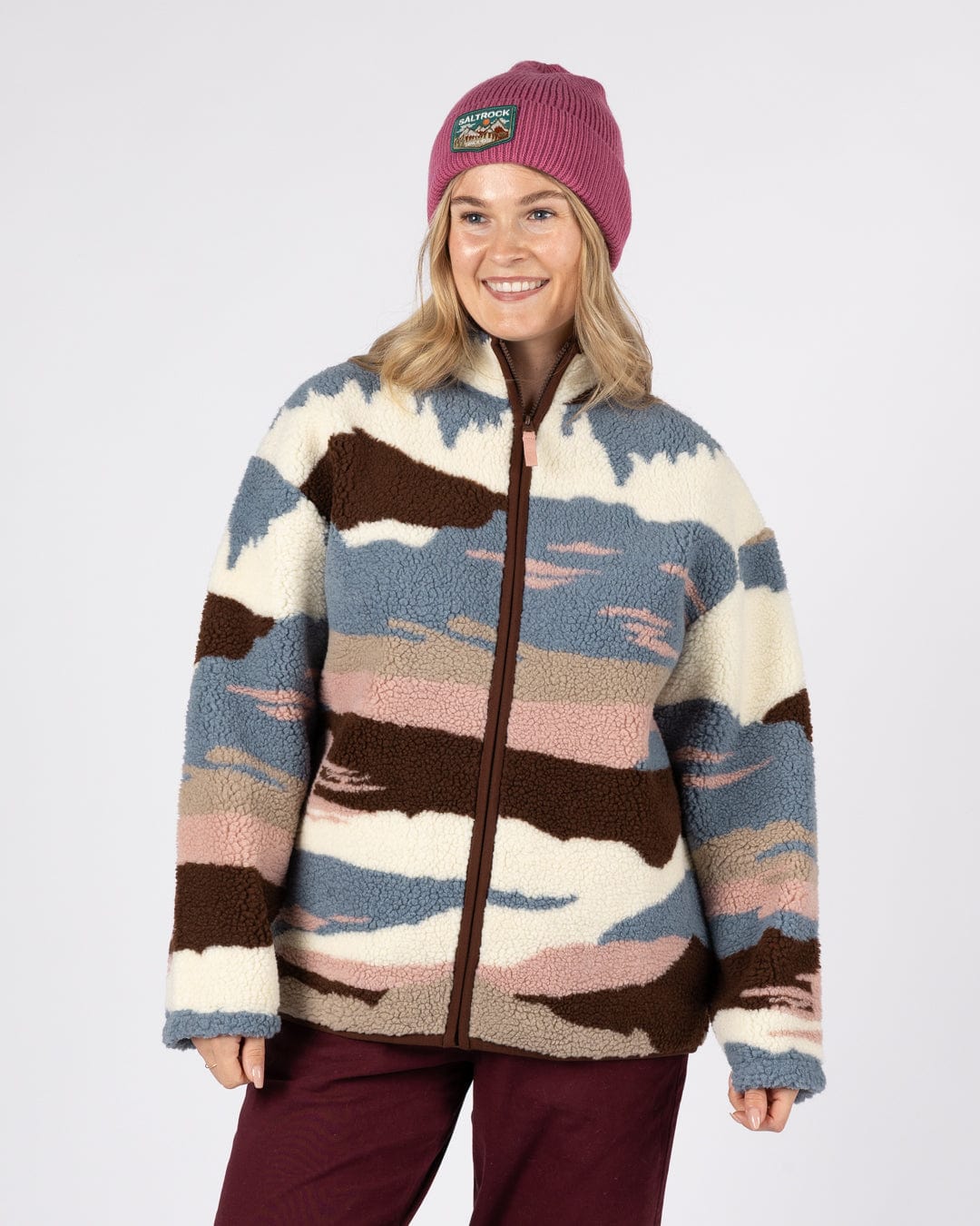 Mountain Trail - Womens Recycled Borg Zip Fleece - Pink