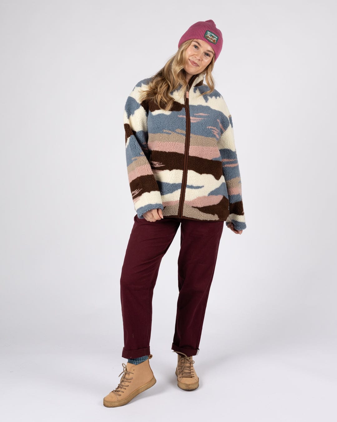 Mountain Trail - Womens Recycled Borg Zip Fleece - Pink