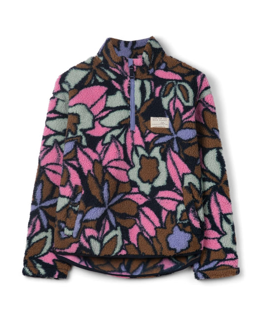 Fleur Womens 1/4 Neck Fleece In Pink