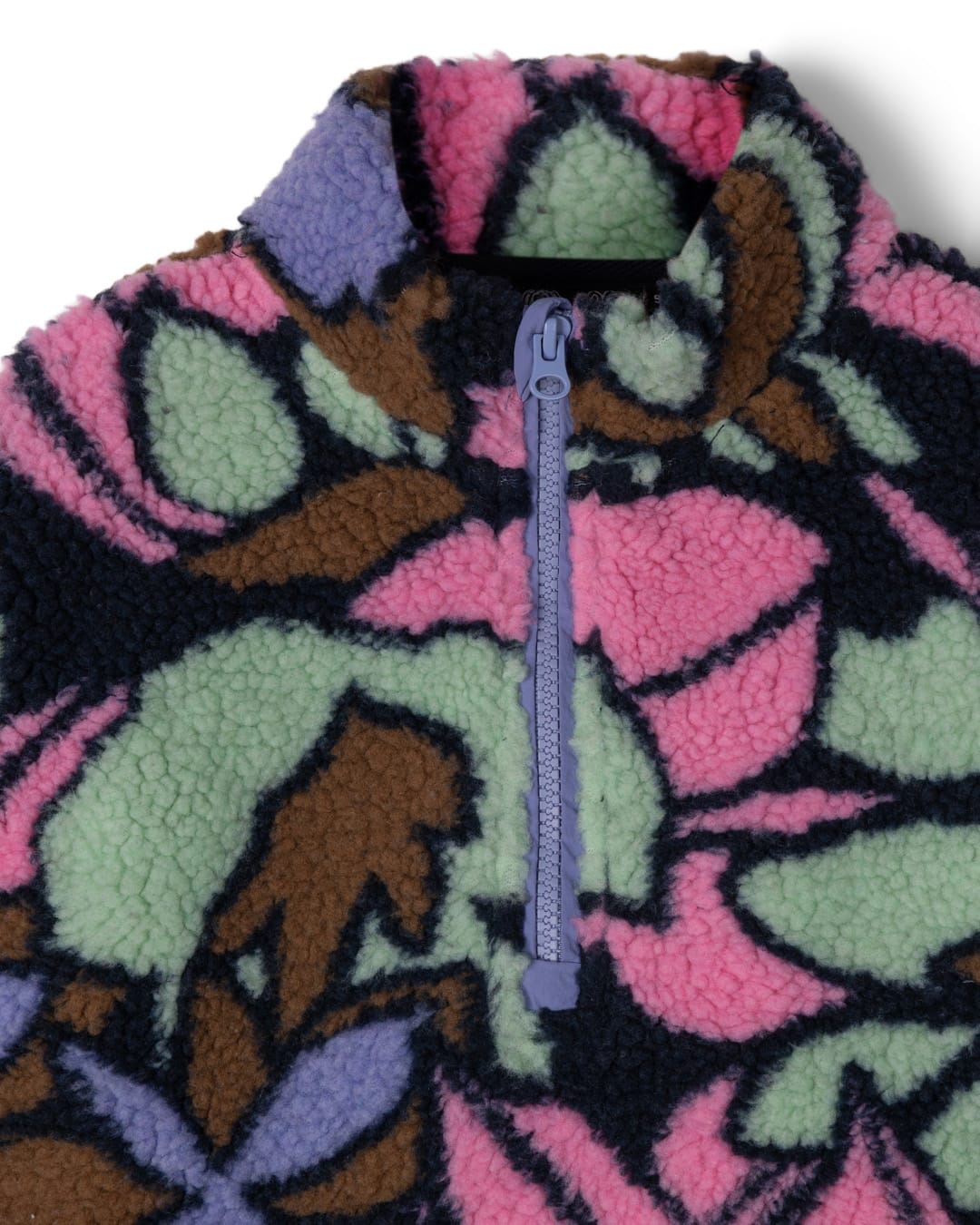 Fleur Kids 1/4 Neck Sherpa Fleece in Multi