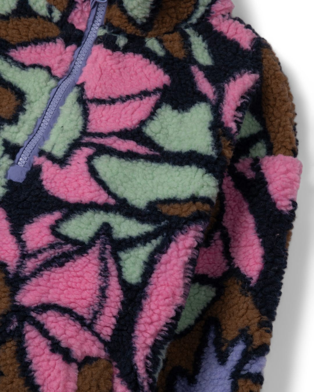 Fleur Kids 1/4 Neck Sherpa Fleece in Multi
