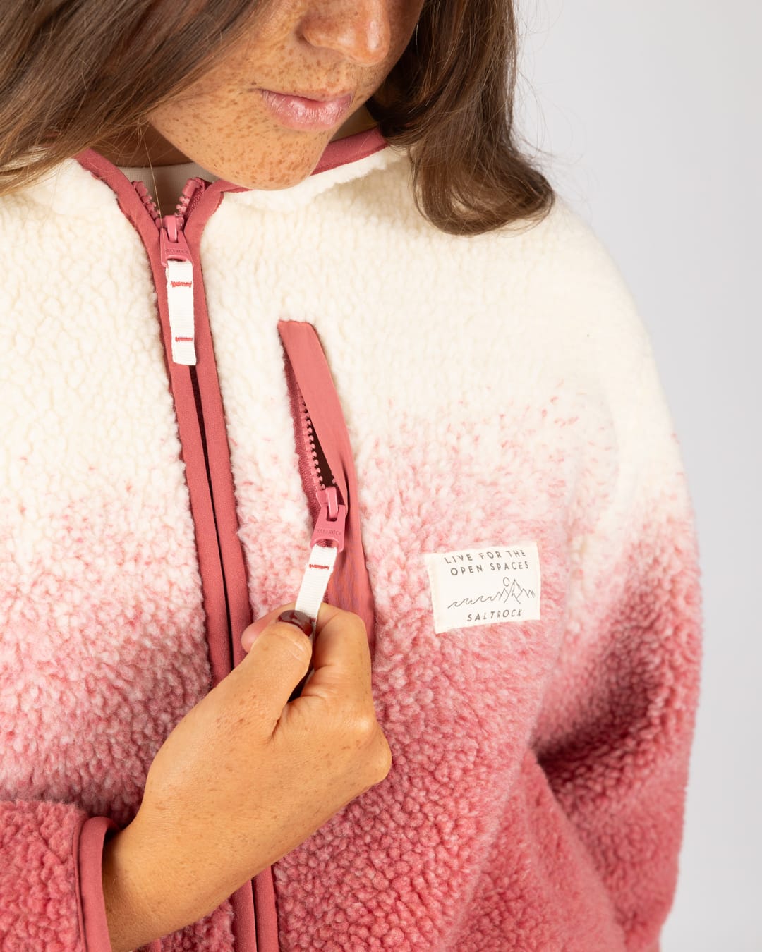 Alba Womens Hooded Fleece in Pink