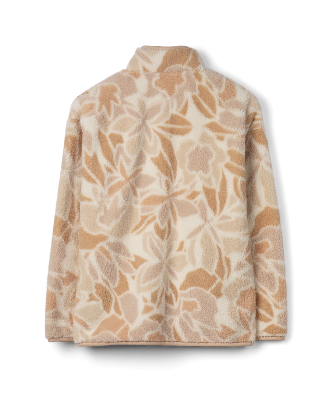 Fleur Womens Zip Through Floral Fleece in Cream