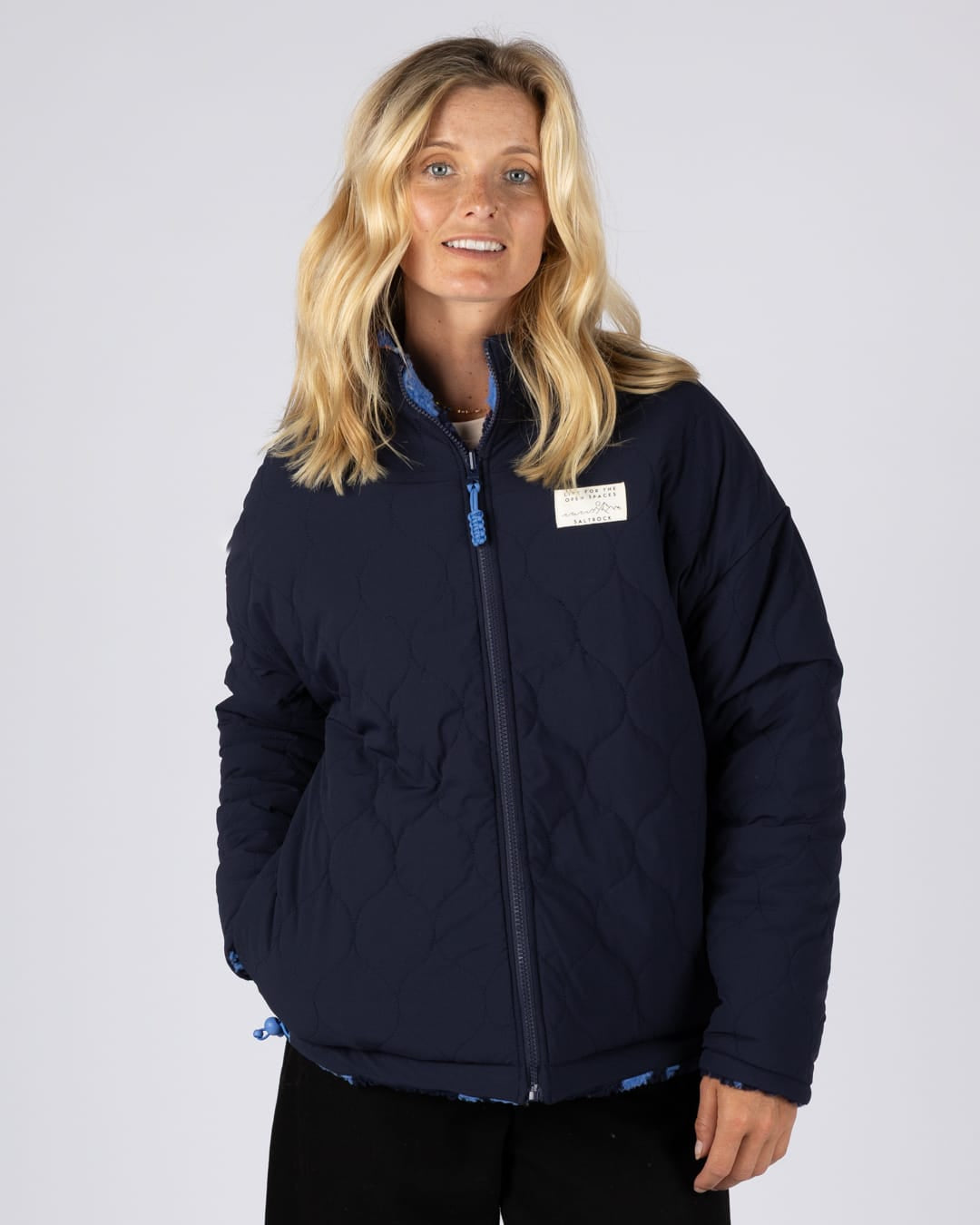 Mountain Haze Womens Reversible Jacket in Blue