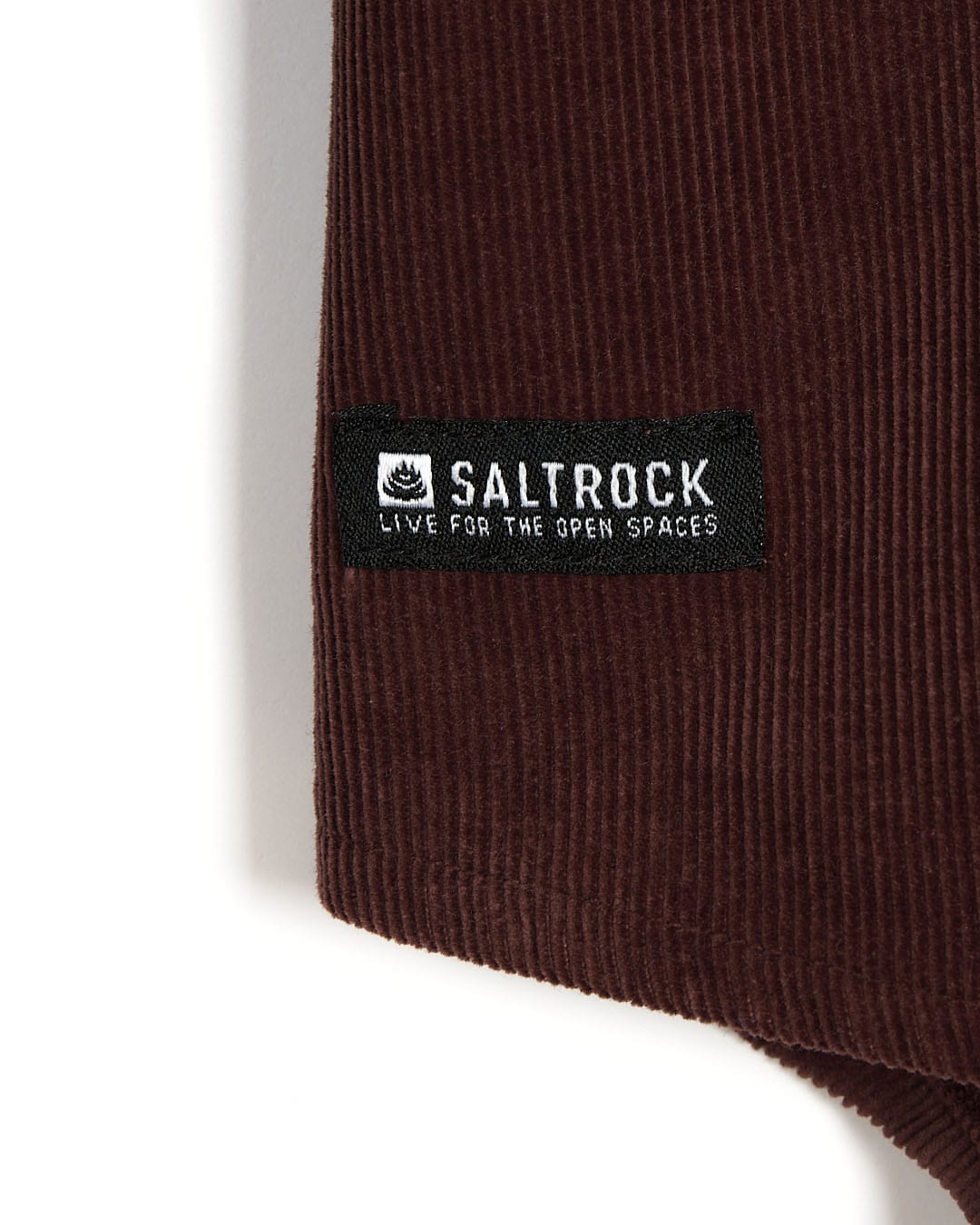 A Linus - Mens Long Sleeve Shirt - Dark Red with the Saltrock logo on it.