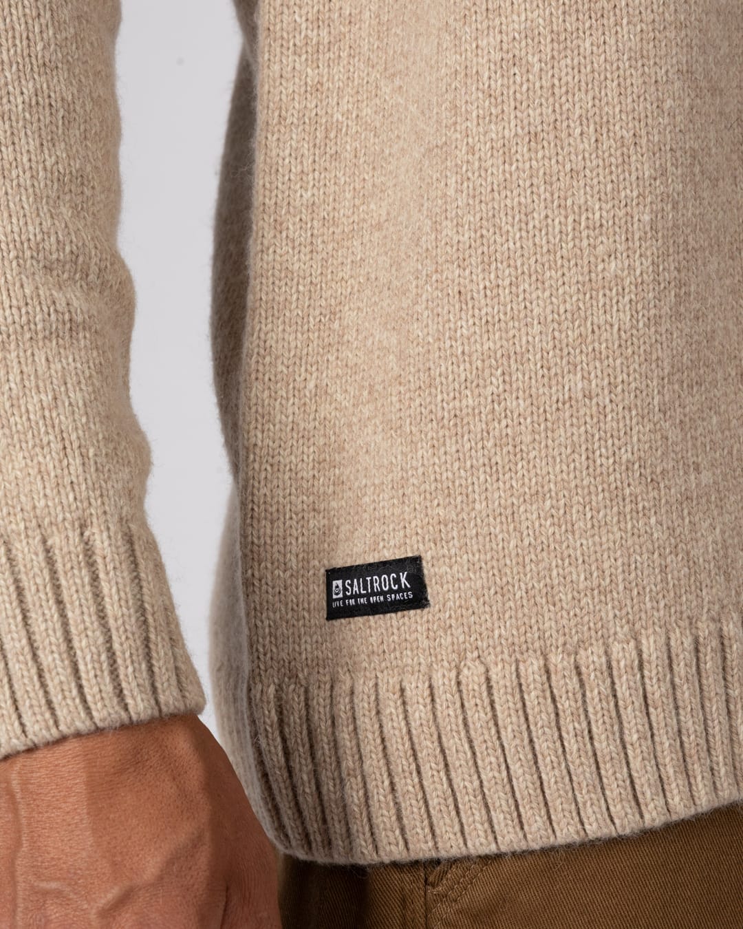 Winter Waves Mens Knitted Cardigan in Cream