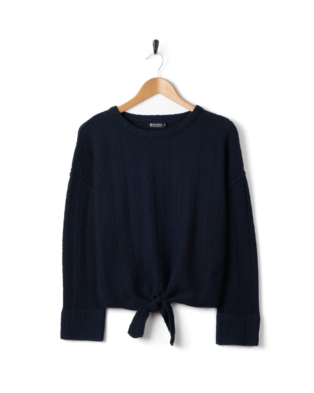 Beachtide  Womens Knot Front Knit Jumper in Blue