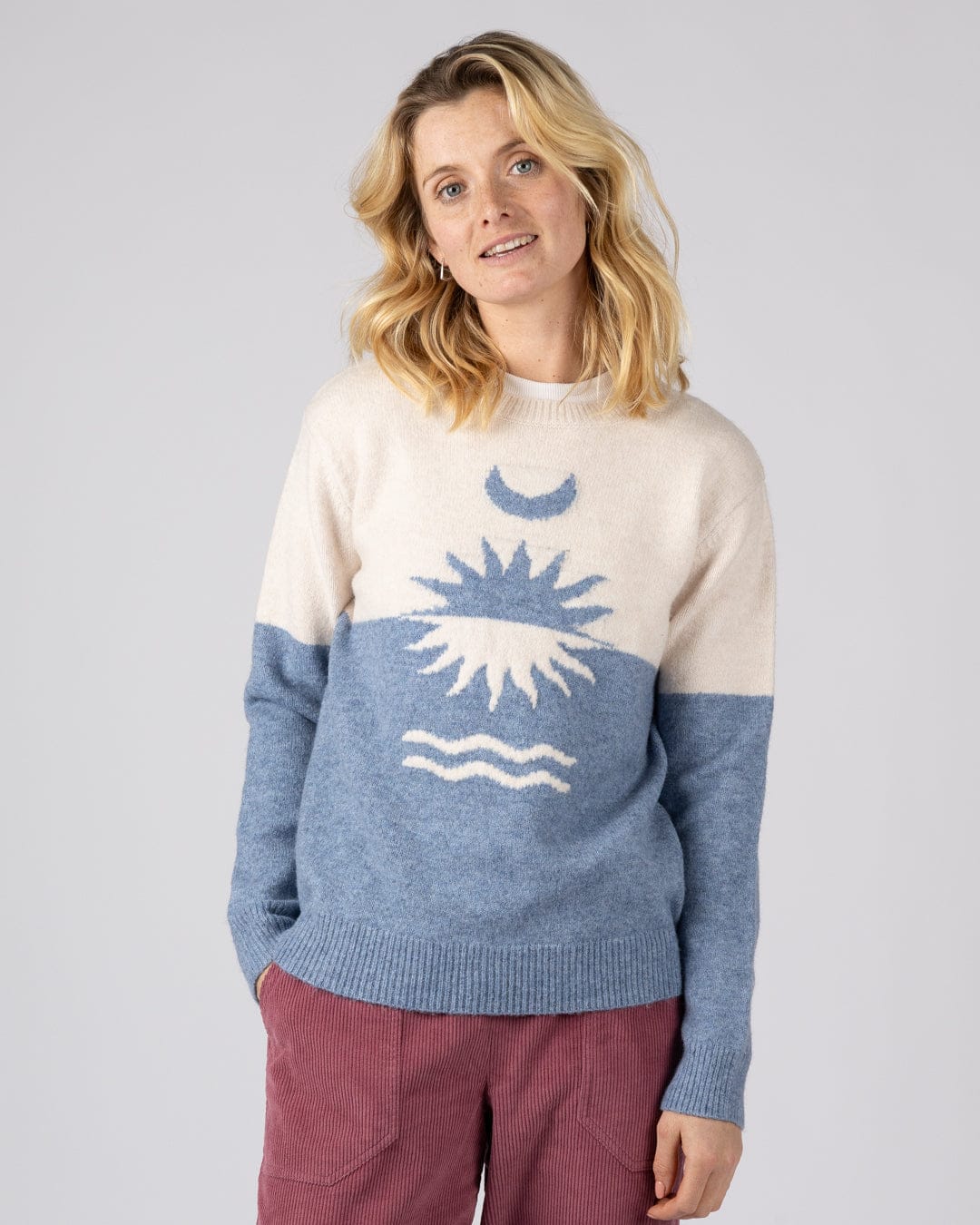 Equinox - Womens Long Sleeve Crew Jumper- Blue