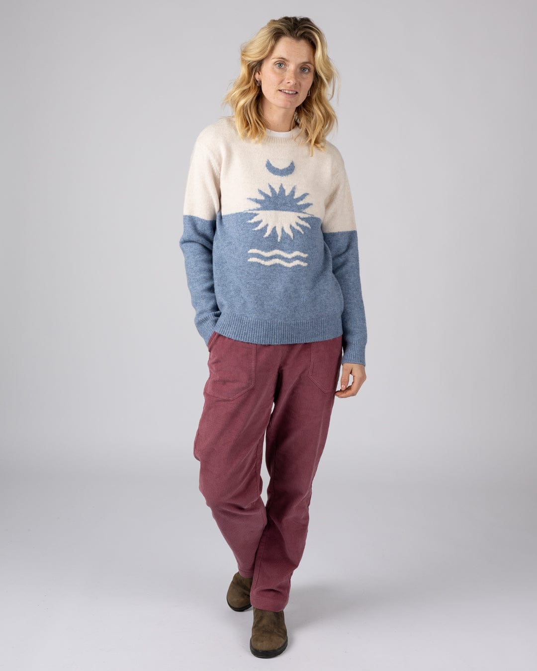 Equinox - Womens Long Sleeve Crew Jumper- Blue