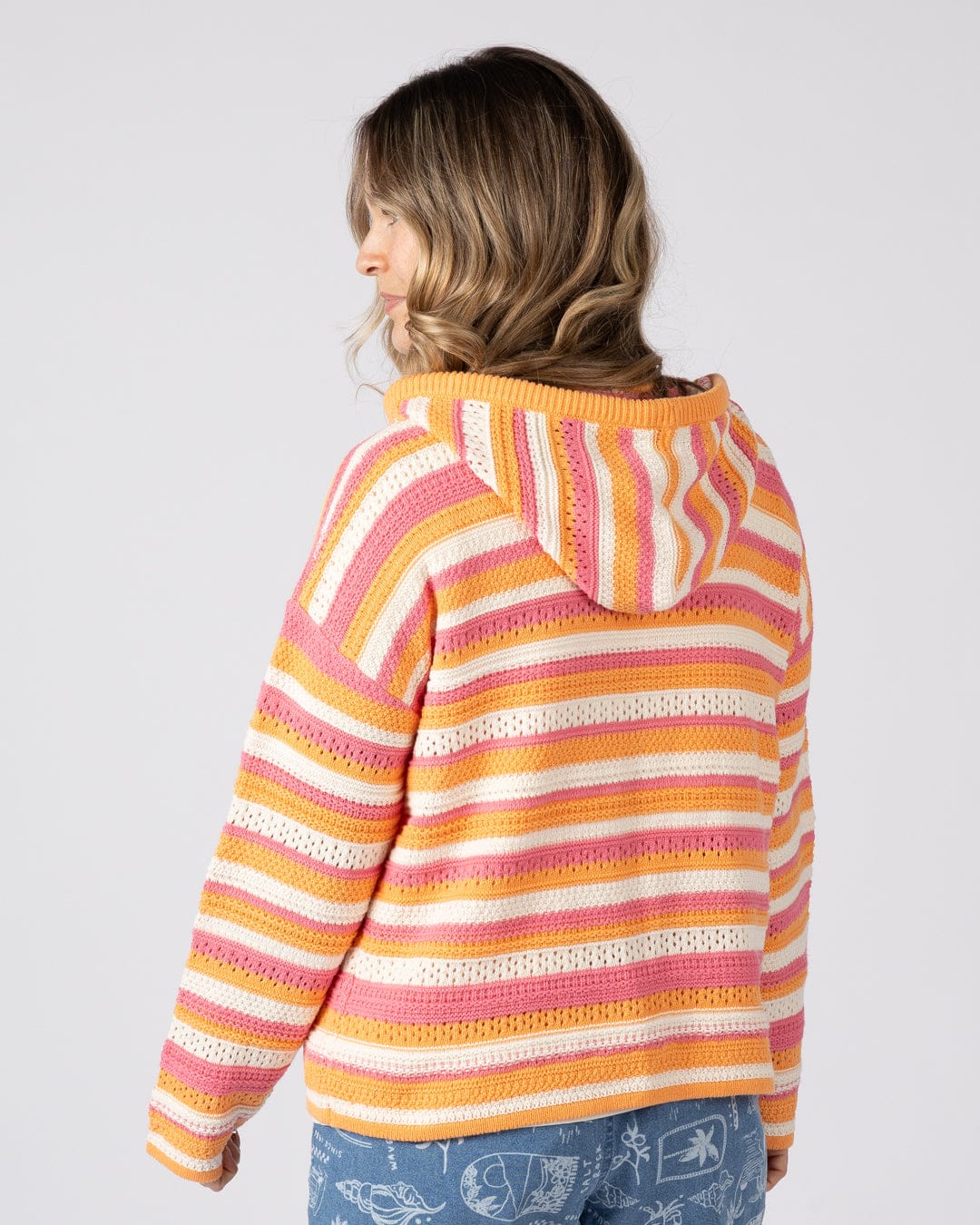 Aurelia - Womens Hooded Jumper - Bright Pink