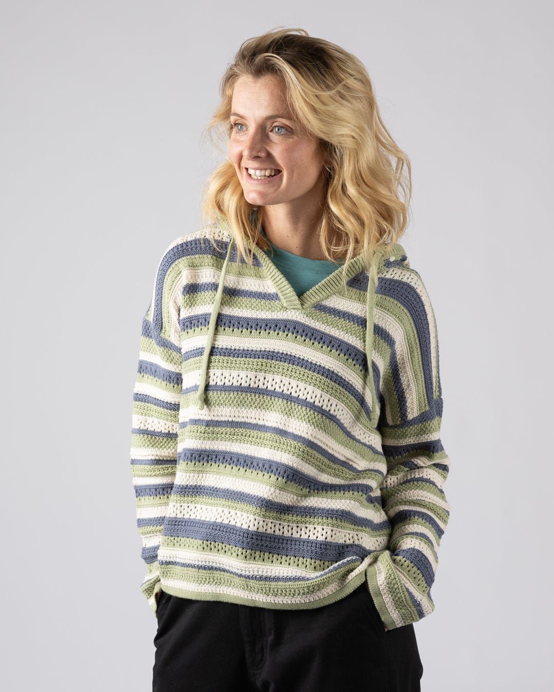 Aurelia - Womens Hooded Jumper - Light Green