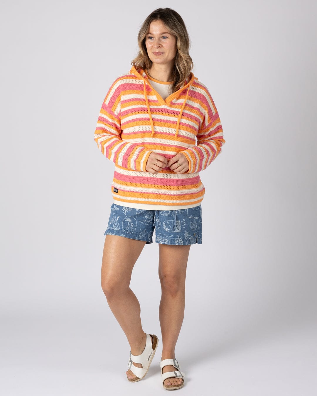 Aurelia - Womens Hooded Jumper - Bright Pink