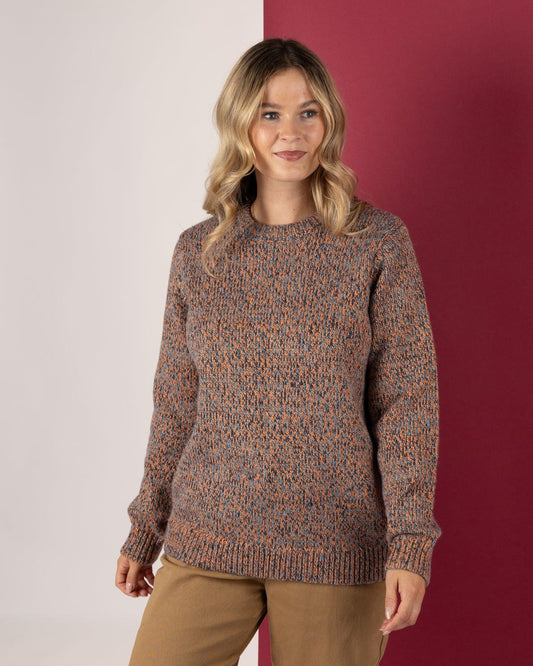 Sian - Womens Fisherman Jumper - Orange