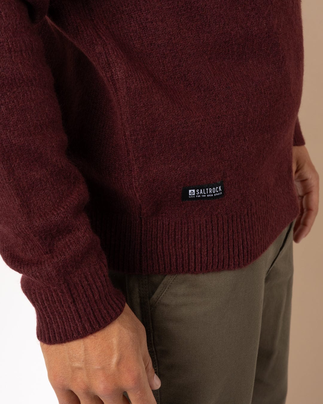 Bowen - Mens Long Sleeve Crew Knit - Purple