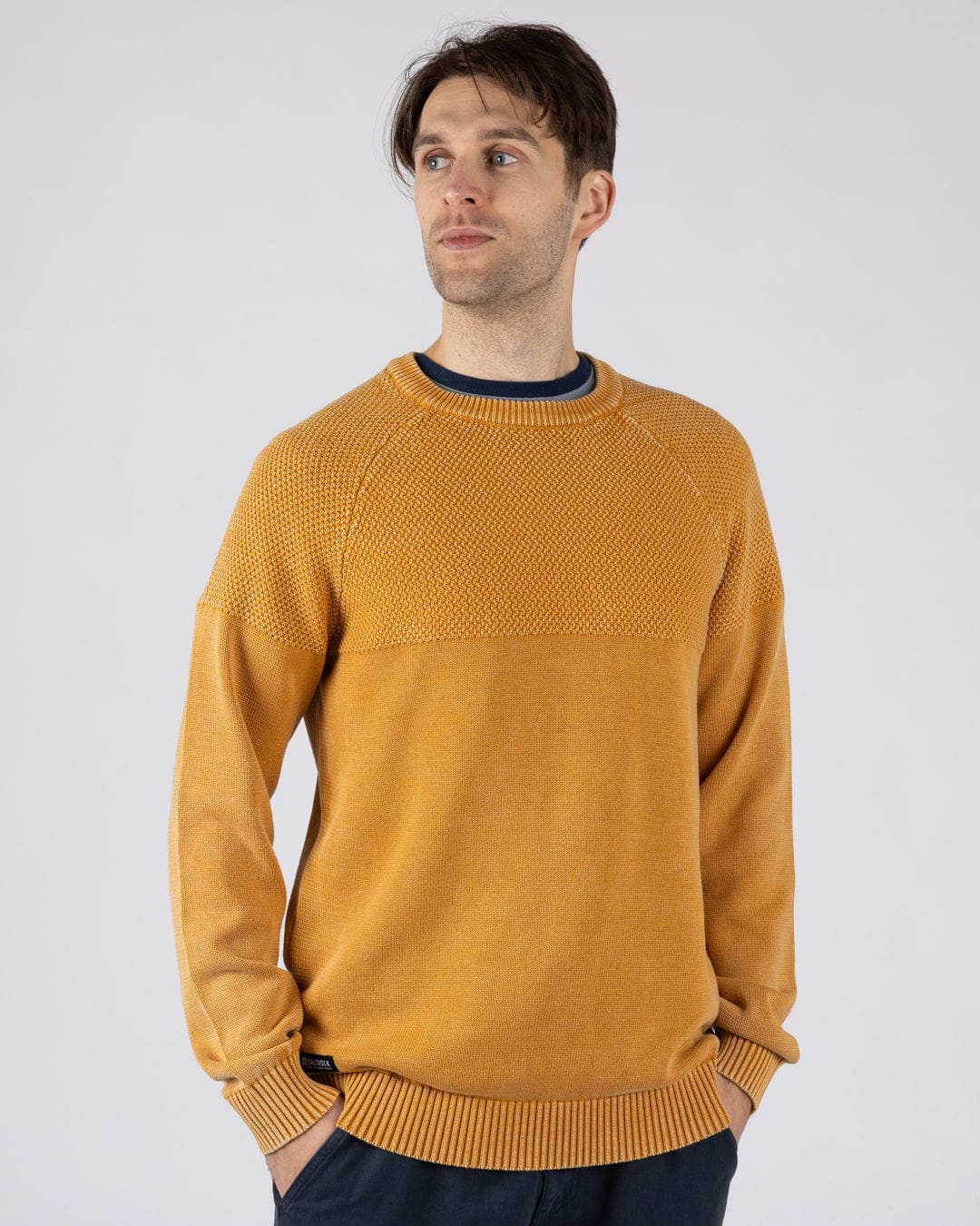 Coombe - Mens Knitted Jumper - Yellow