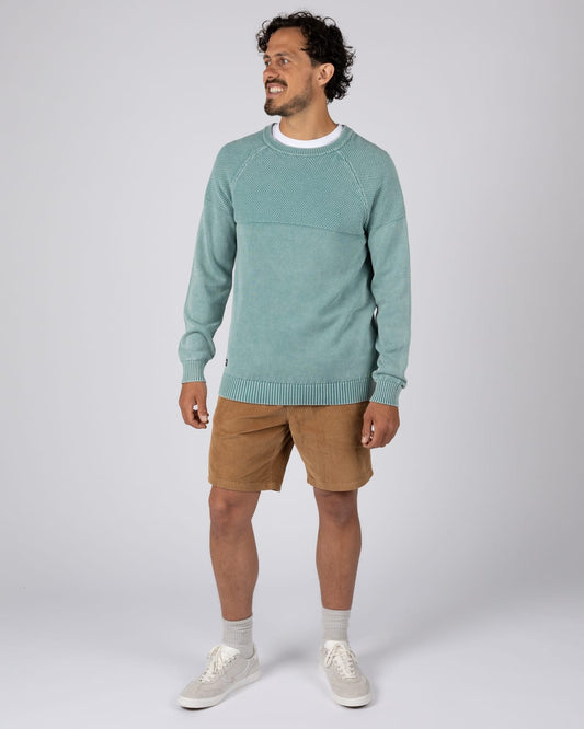 Coombe Mens Knitted Jumper in Blue