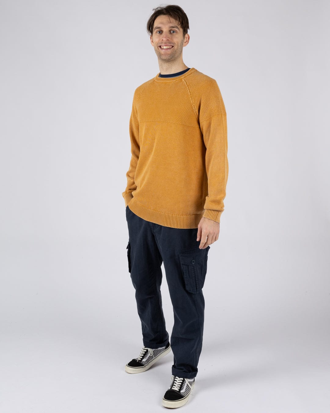 Coombe - Mens Knitted Jumper - Yellow