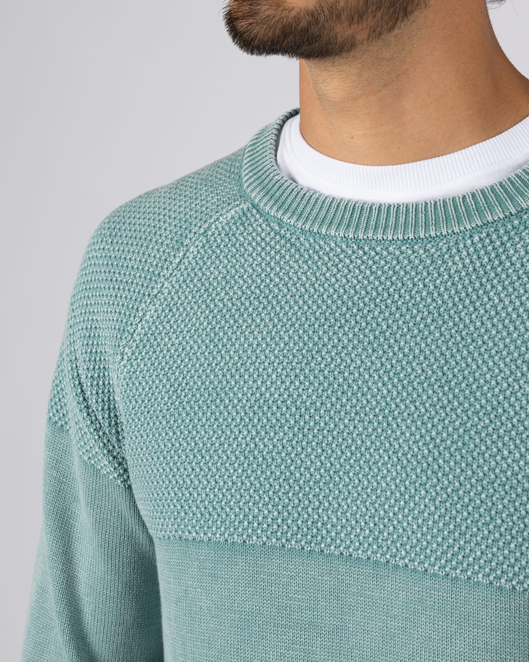 Coombe Mens Knitted Jumper in Blue